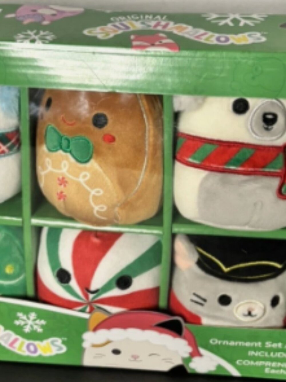 Squishmallows Holiday Christmas Ornament Boxed set - 4" squishees.